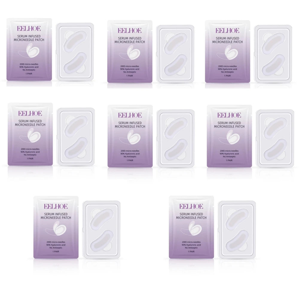 20PCS Collagen Microneedle Eye Patch for Sensitive Skin Dark Circles Puffiness Fine Lines Forehead Wrinkles Eye Skin Care